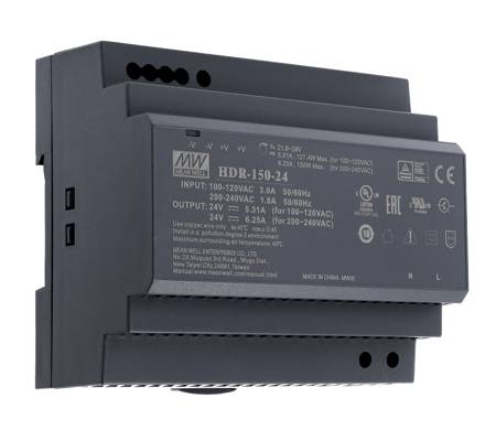 DIN rail power supply 15V 9.5A 142.5W MEAN WELL HDR-150-15