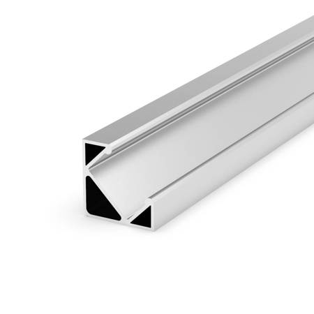ZESTAW Profil LED P3-1 srebrny anodowany kątowy + osłona + zaślepki 