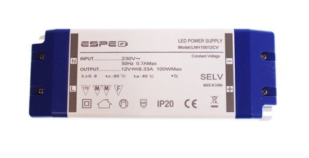 Zasilacz LED 12V 8,3A 100W ESPE | LNH10012CV
