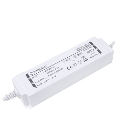 Zasilacz do oświetlenia LED 12V 6,66A 80W wodoszczelny IP67 YINGJIAO | YCL100-1206660